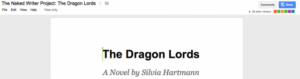 The Naked Writer Project: The Dragon Lords by Silvia Hartmann